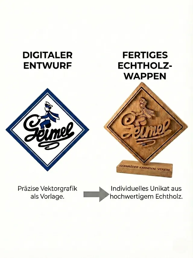 Detailansicht des pigmentierten Vereinswappens