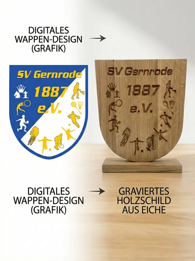 Detail der Carve-Gravur mit plastischer Tiefenwirkung